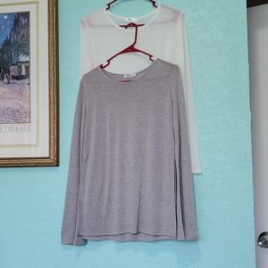 2 Doublju Long Bell Sleeve Side Slit Tops